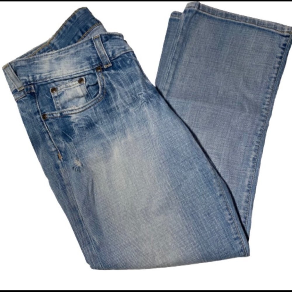 BKE style BKL1035 Light Blue Cropped Jeans